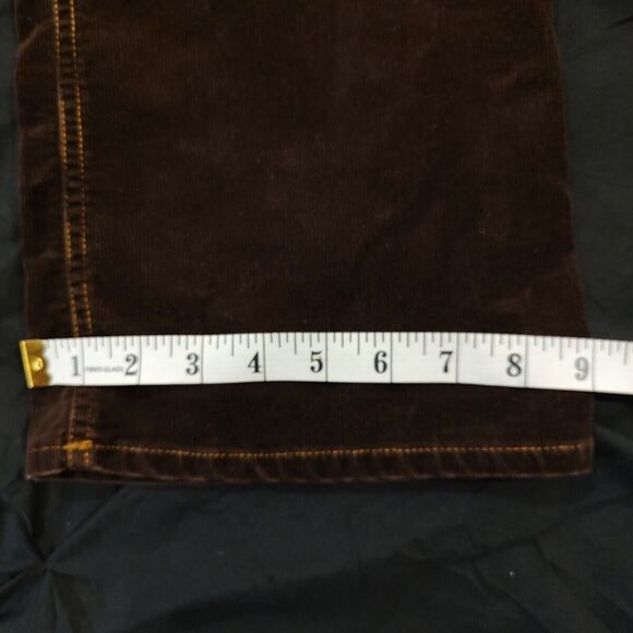 Eddie Bauer Womens Sz 12 Brown Curvy Straight Leg Corduroy Pants Mid Rise - Picture 9 of 11